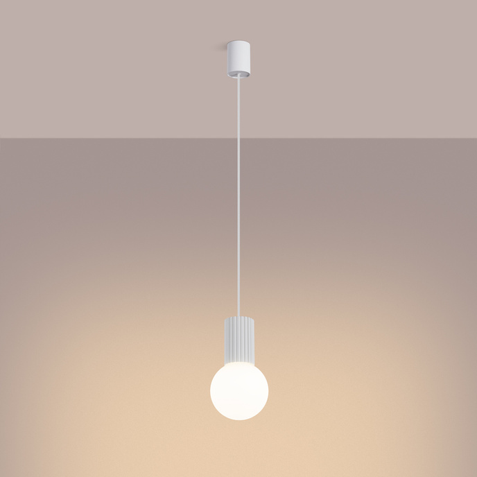 HALO 1 taklampa vit + 1X LED-lampa G9 3000K varm 4,5W 450lm