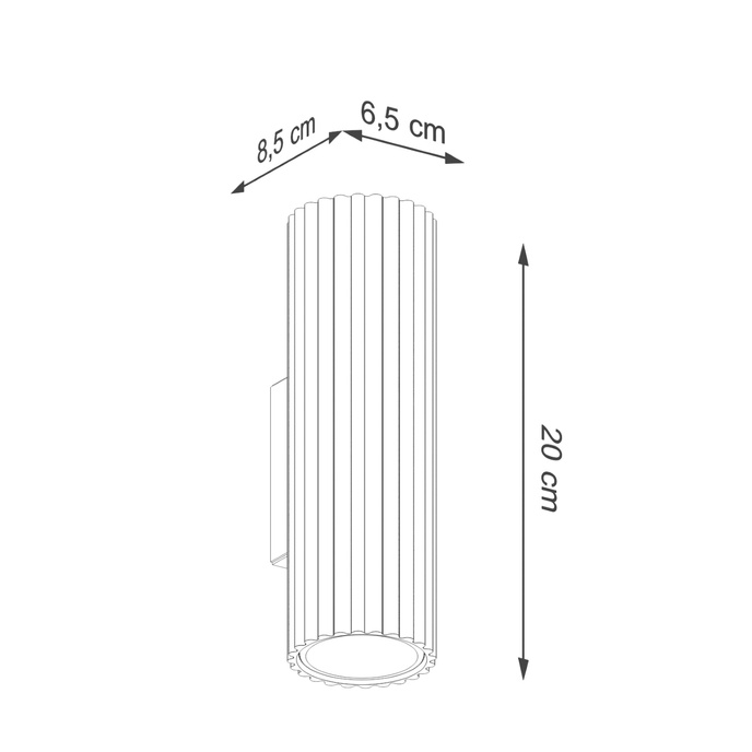 Vägglampa KARBON 20 svart + 2x LED-lampa GU-10 3000K varm 7W 510lm