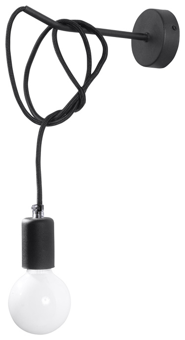 Vägglampa EDISON svart +1x LED-lampa E27 3000K varm 7,5W 620lm