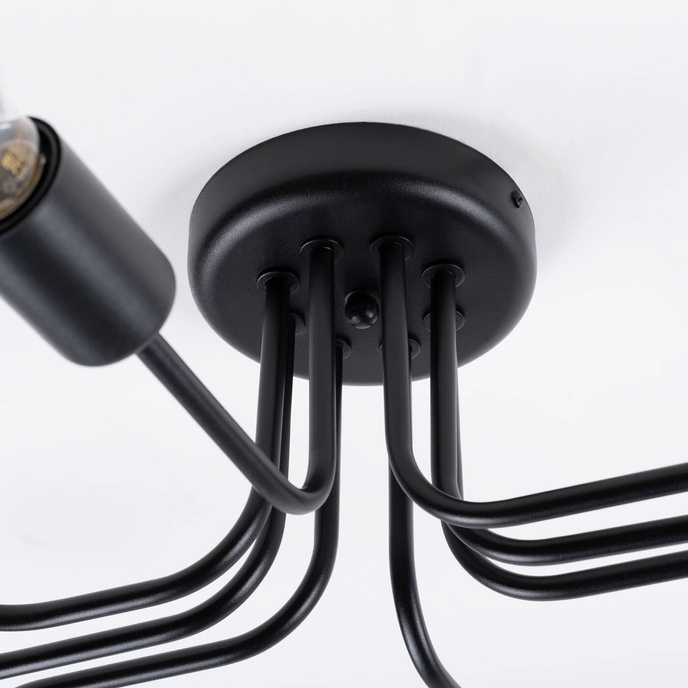 Ljuskrona VECTOR 8 svart + 8X LED-lampa E27 3000K 7W 760lm