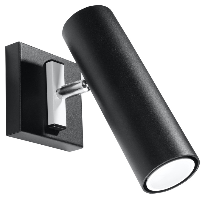 Vägglampa DIREZIONE svart + 1x LED-lampa GU-10 4000K Cold 7W 630lm