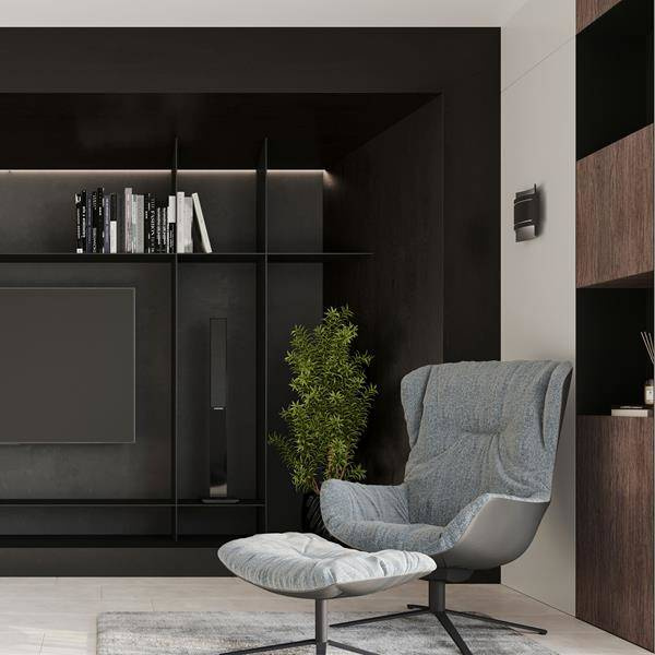 Vägglampa HESTIA svart + 1x LED-lampa G9 4000K Cold 4,5W 530lm