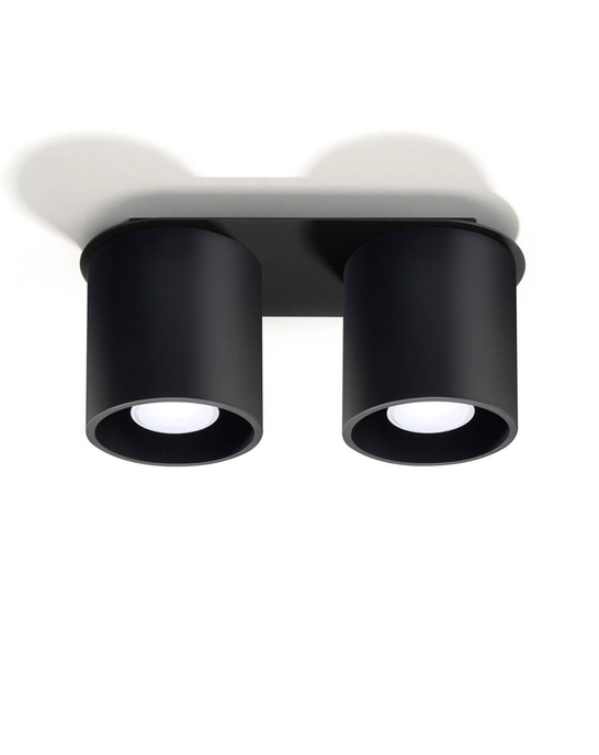 Plafond ORBIS 2 svart + 2x LED-lampa GU-10 4000K Kall 7W 630lm