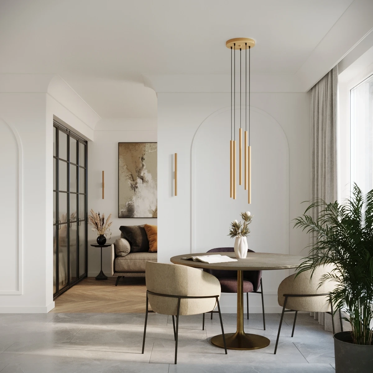 PASTELO 2 taklampa, guld