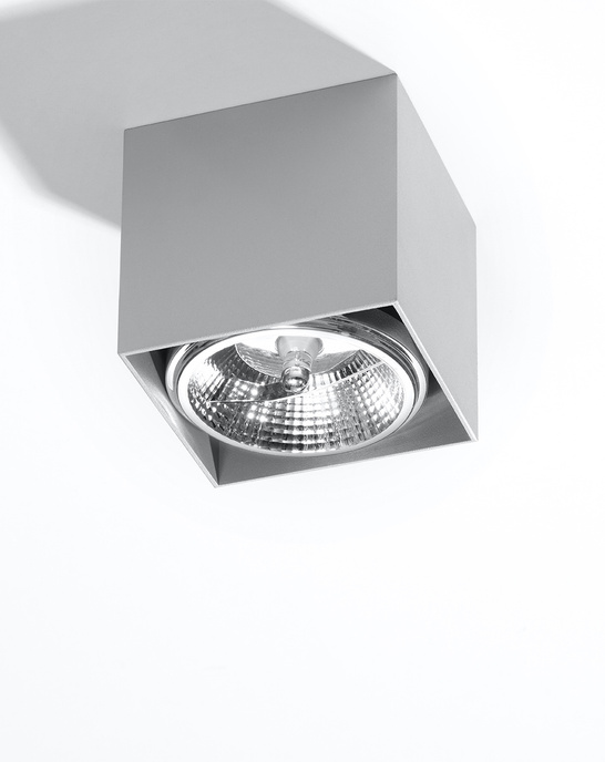 Plafond BLAKE grå + 1x LED-lampa GU10 AR111 3000K varm 12W 800lm