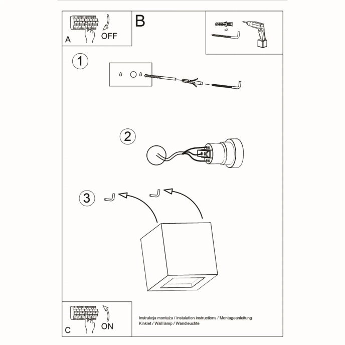 LEO keramisk vägglampa svart