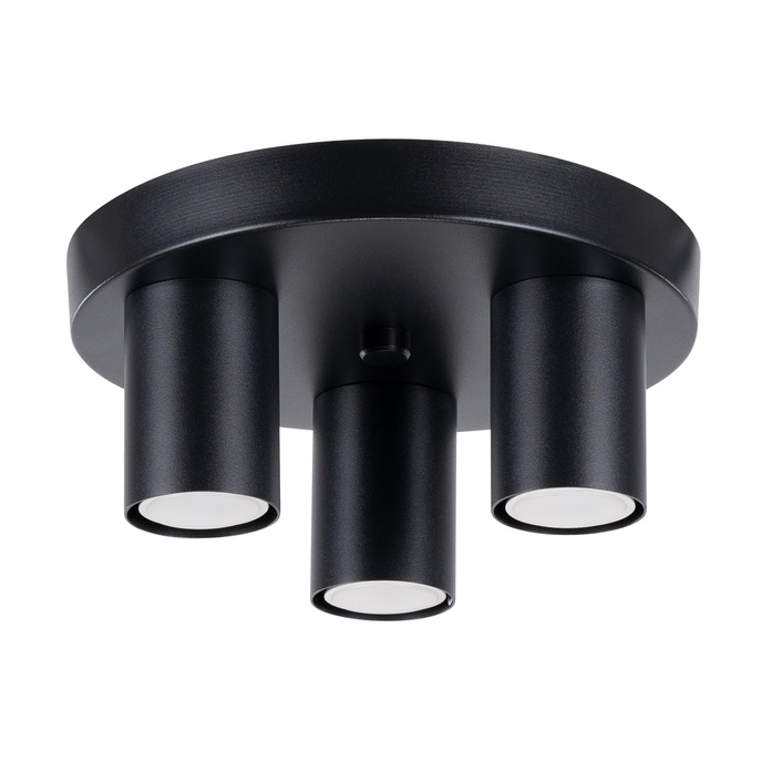 Plafond LAGOS 3P svart + 3x LED-lampa GU-10 3000K varm 7W 510lm