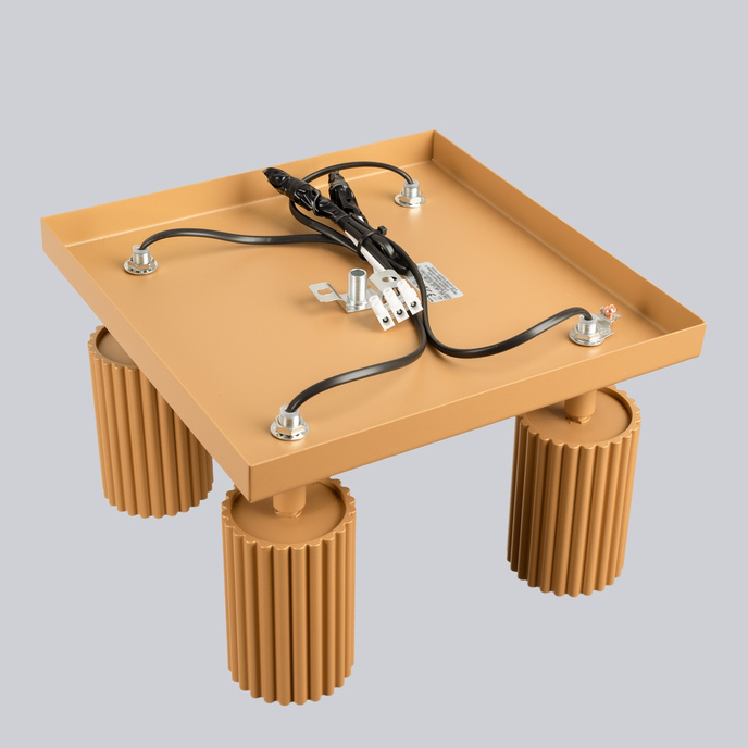 Plafond KARBON 4 guld + 4x LED-lampa GU-10 4000K Kall 7W 530lm