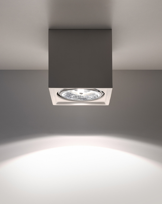 SEIDA keramisk plafond vit + 1x LED-lampa GU10 AR111 3000K varm 10W 800lm