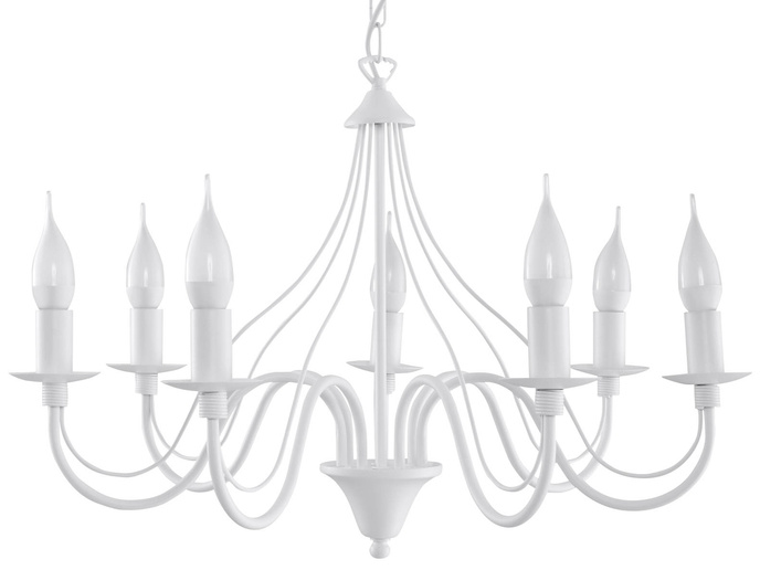 Ljuskrona MINERWA 7 vit + 7x LED-lampa E14 4000K Kall 7,5W 650lm