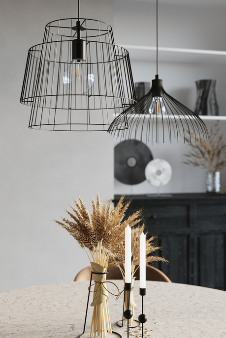 UMB taklampa svart + 1x LED-lampa E27 4000K Cold 7,5W 650lm