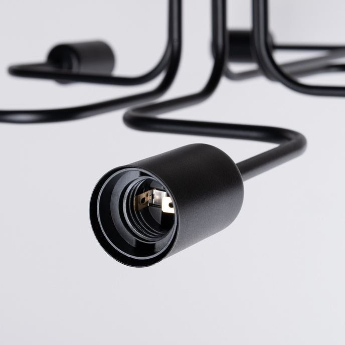 Ljuskrona VECTOR 6 svart + 6X LED-lampa E27 3000K 7W 760lm