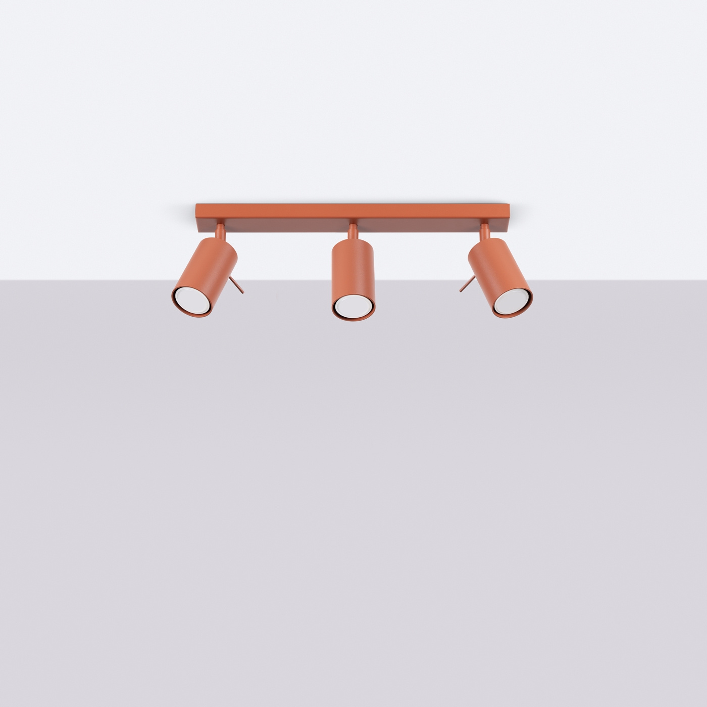 Plafond RING 3L ockraröd + 3x LED-lampa GU-10 3000K varm 7W 510lm