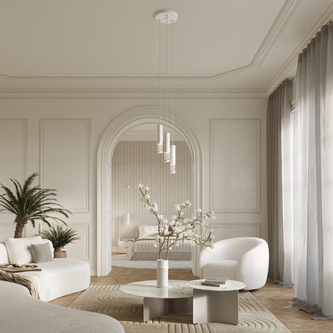 Vägglampa LAMI vit + 1X LED-lampa GU-10 3000K varm 7W 510lm