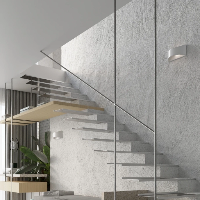 Lackerad vägglampa VIXEN vit glans