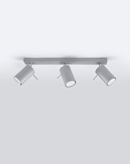 Plafond RING 3 grå + 3x LED-lampa GU-10 3000K varm 7W 620lm