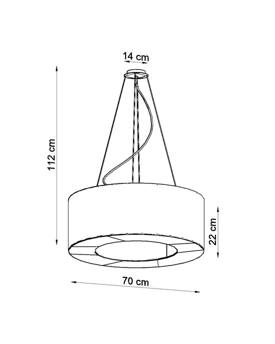 Ljuskrona SATURNO 70 vit + 6x LED-lampa E27 3000K varm 7,5W 620lm