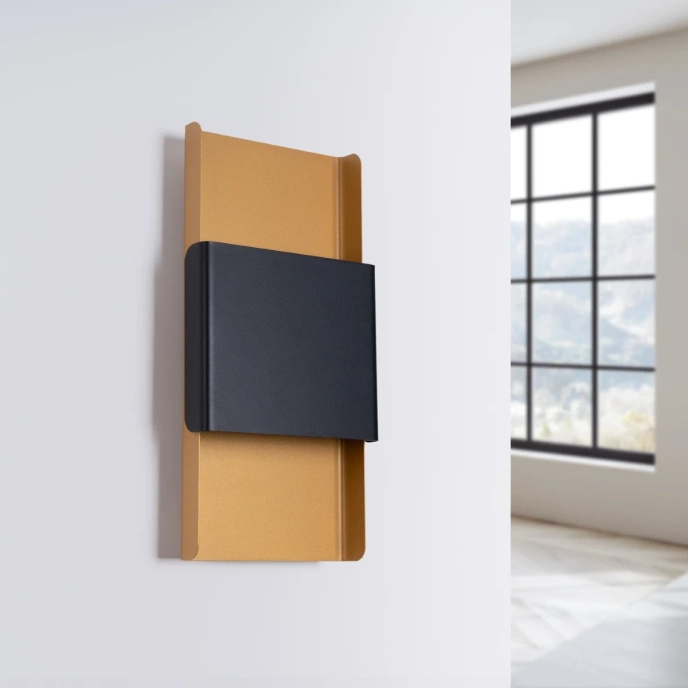 Vägglampa DURLIN guld/svart