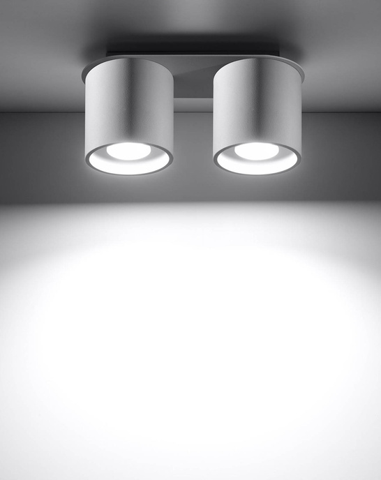 Plafond ORBIS 2 vit + 2x LED-lampa GU-10 3000K varm 7W 620lm