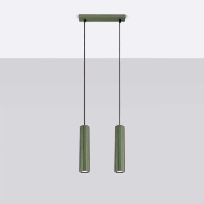 Pendellampa KARBON 2 olivgrön