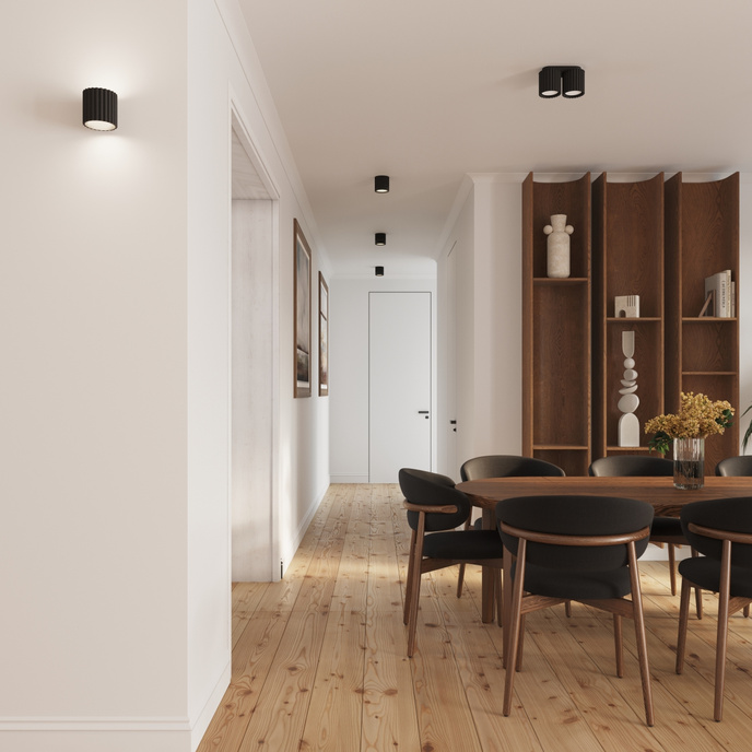 Taklampa AURA 1 svart GU10