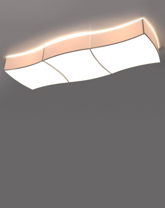 Plafond SQUARE 3 vit + 6x LED-lampa E27 4000K Kall 7,5W 650lm