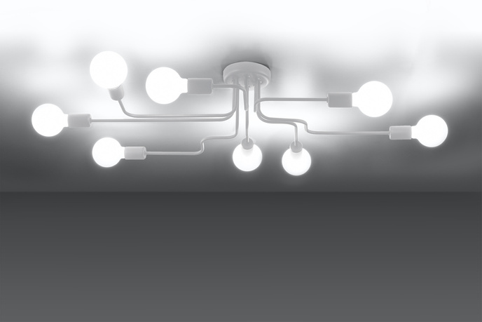 Ljuskrona HECTOR 8 vit + 8x LED-lampa E27 3000K varm 7,5W 620lm