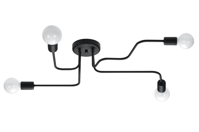 Ljuskrona VECTOR 4 svart + 4x LED-lampa E27 3000K varm 7,5W 620lm