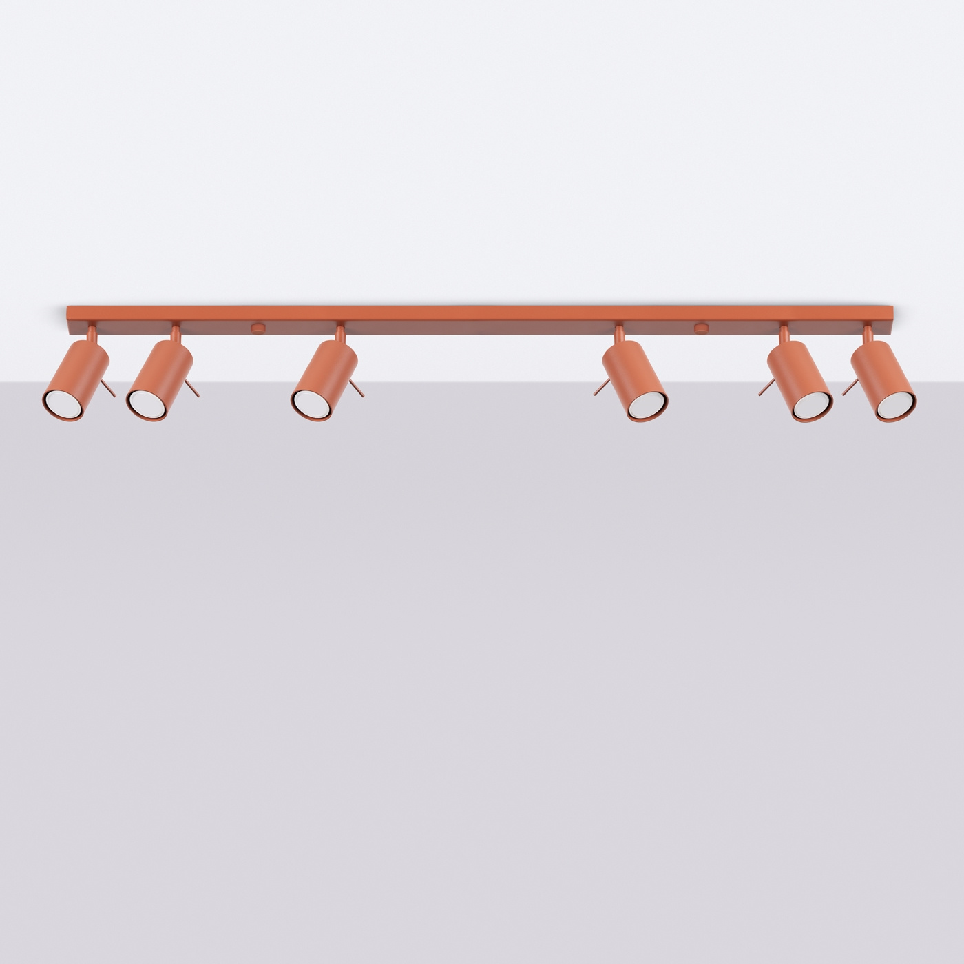 Plafond RING 6L ockraröd + 3x LED-lampa GU-10 4000K Kall 7W 530lm