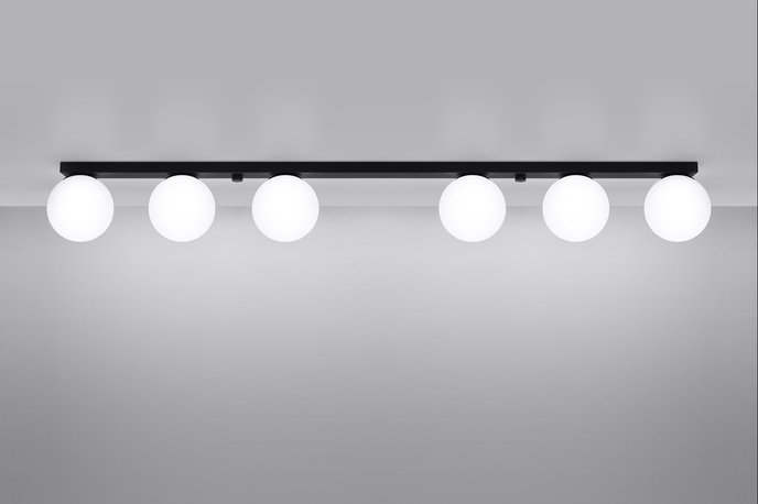 Plafond YOLI 6 svart + 6x LED-lampa G9 4000K kall 4,5W 460lm