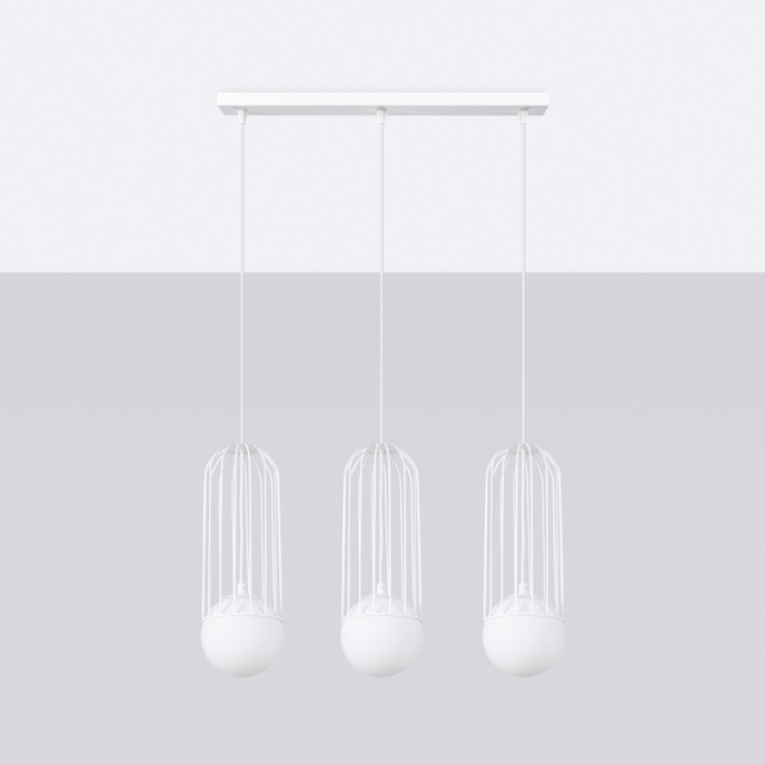 BRINA 3L taklampa vit + 3x LED-lampa G9 4000K kall 4,5W 460lm