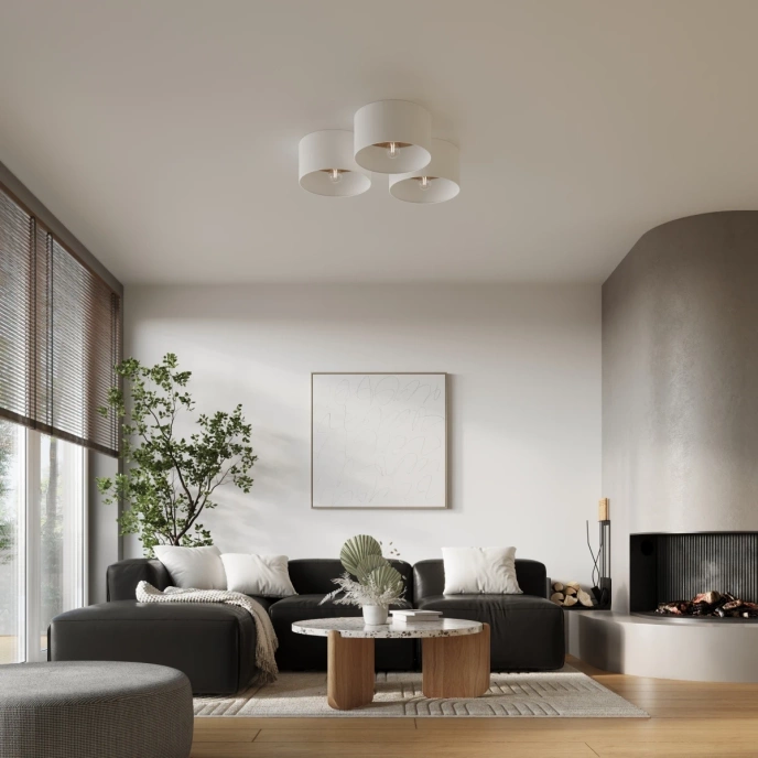 Plafond TELESTO vit/ljusbrun