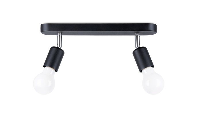 Plafond FORNES 2 svart 2x LED-lampa E27 4000K Kall 7,5W 690lm