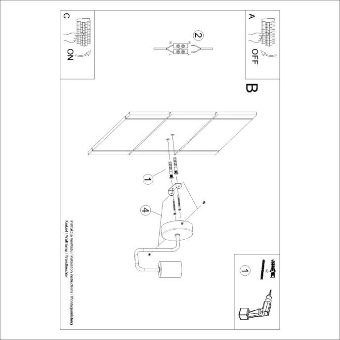 Vägglampa TIMBO vit
