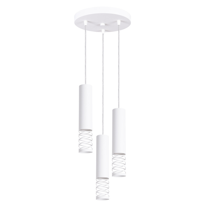 LAMI 3P taklampa vit + 3X LED-lampa GU-10 4000K Kall 7W 530lm