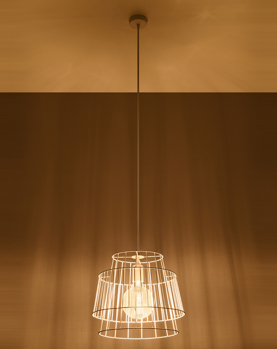 GATE taklampa vit + 1x LED-lampa E27 4000K Kall 7,5W 650lm