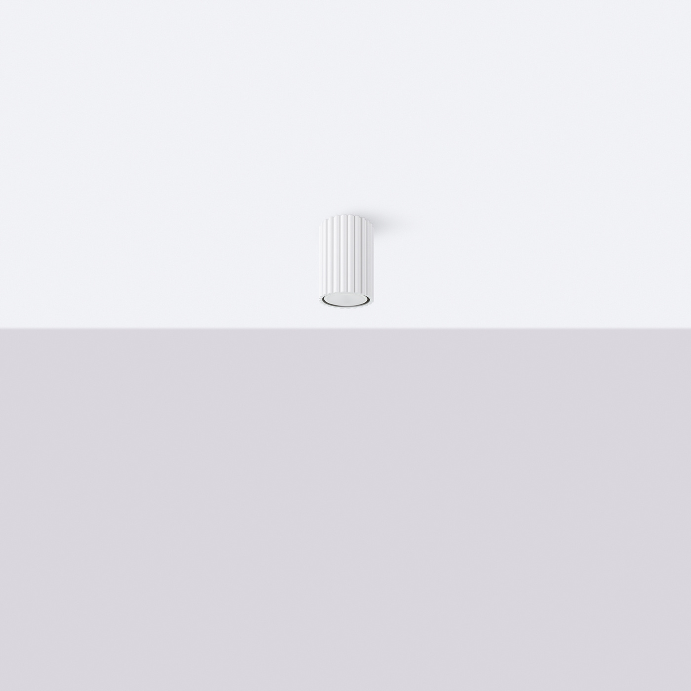 Plafond KARBON 10 vit + 1x LED-lampa GU-10 4000K Kall 7W 530lm