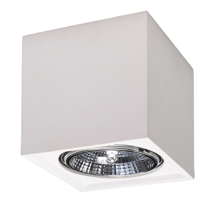 SEIDA keramisk plafond vit + 1x LED-lampa GU10 AR111 3000K varm 10W 800lm