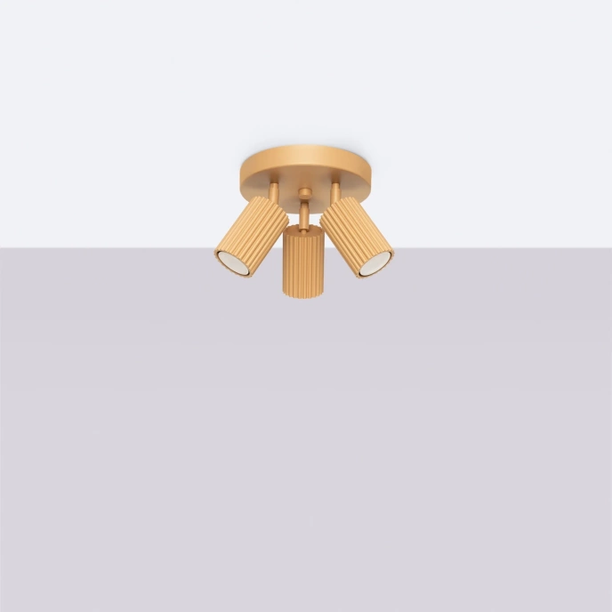 Taklampa KARBON 3P guld