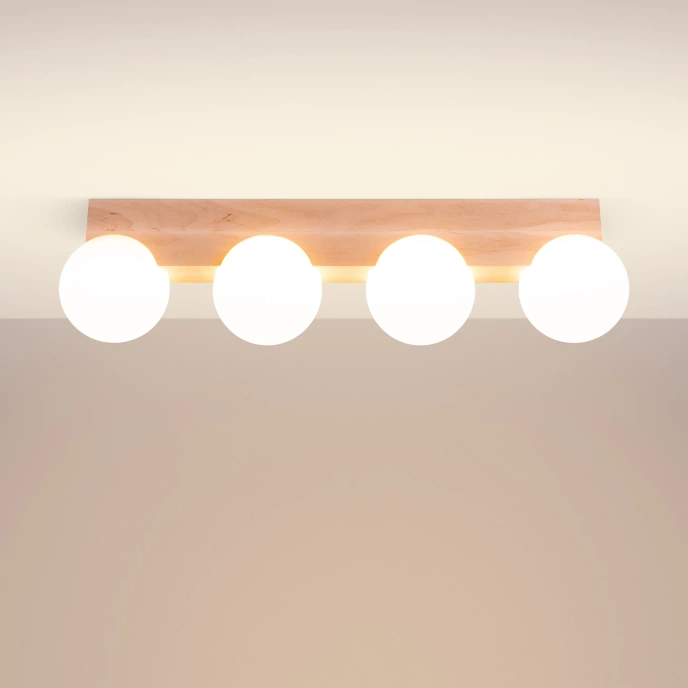 Taklampa BULBO 4 naturligt trä