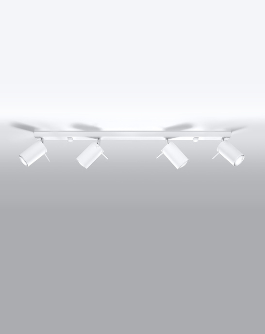 Plafond RING 4L vit + 4x LED-lampa GU-10 4000K kall 7W 630lm