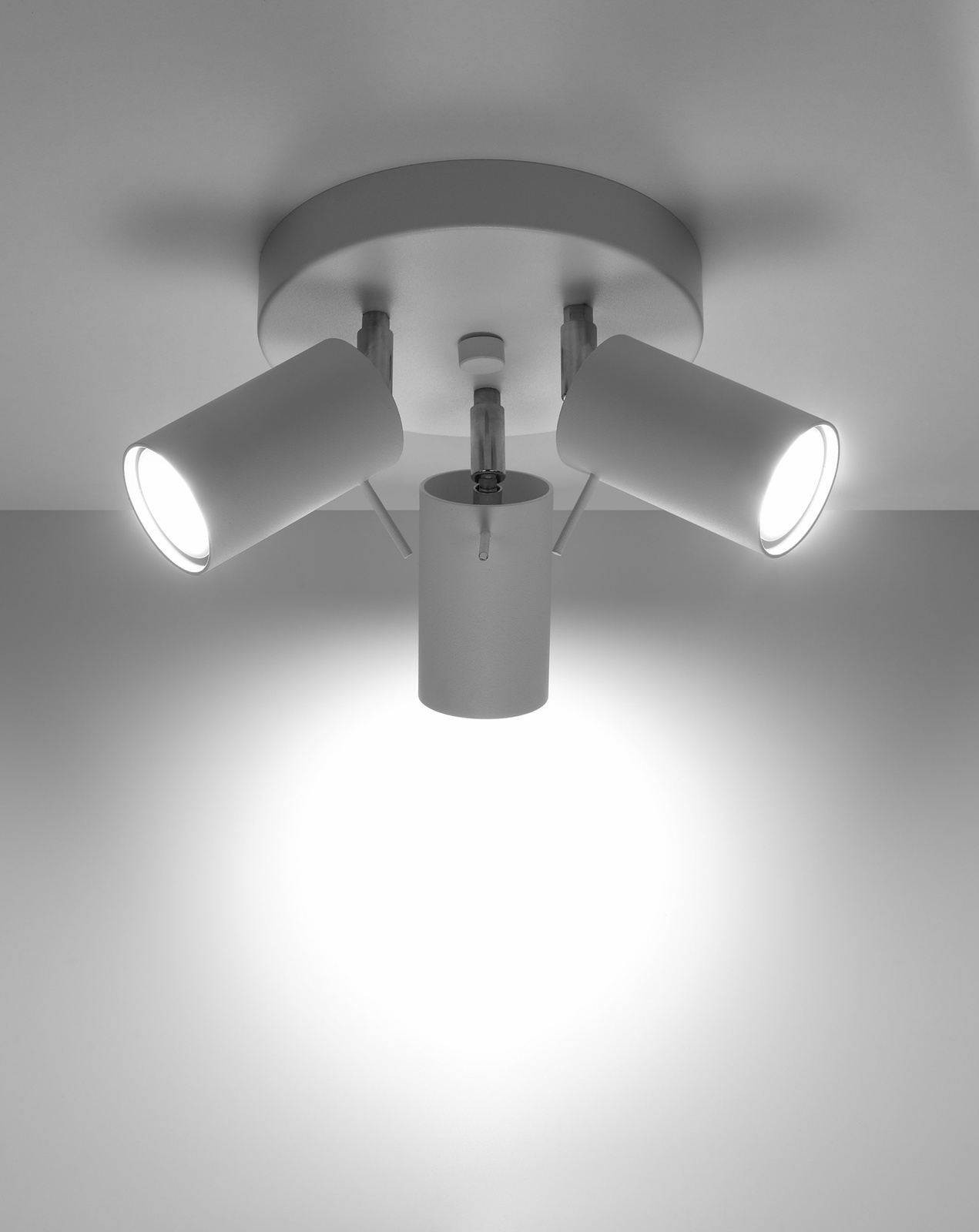 Plafond RING 3P vit + 3x LED-lampa GU-10 3000K varm 7W 620lm