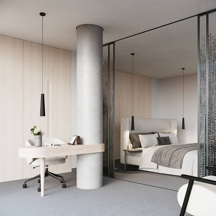 ELECTRA taklampa svart betong + 1x LED-lampa GU-10 4000K Cold 7W 530lm