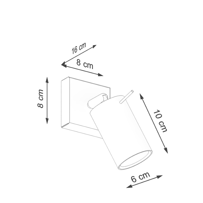 Vägglampa RING ockraröd + 1x LED-lampa GU-10 3000K varm 7W 510lm