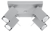 Plafond MERIDA 4 grå + 4x LED-lampa GU-10 4000K kall 7W 630lm