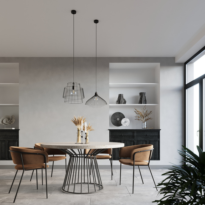 UMB taklampa svart + 1x LED-lampa E27 3000K varm 7,5W 620lm