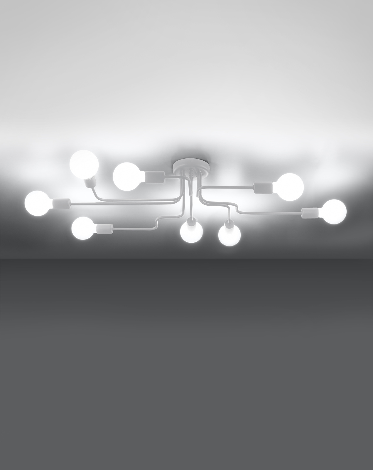 Ljuskrona HECTOR 8 vit + 8x LED-lampa E27 4000K Kall 7,5W 650lm