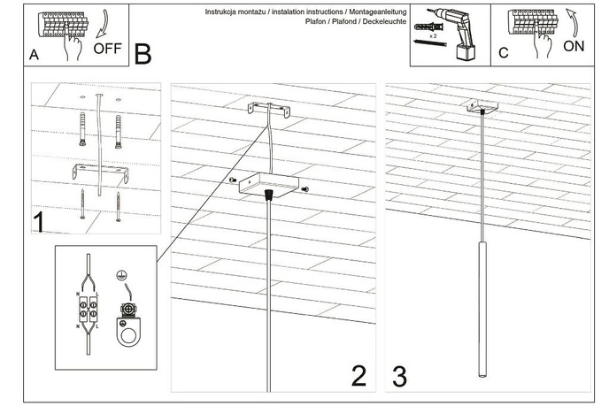 PASTELO 1 taklampa svart + 1x LED-lampa G9 4000K kall 4,5W 530lm