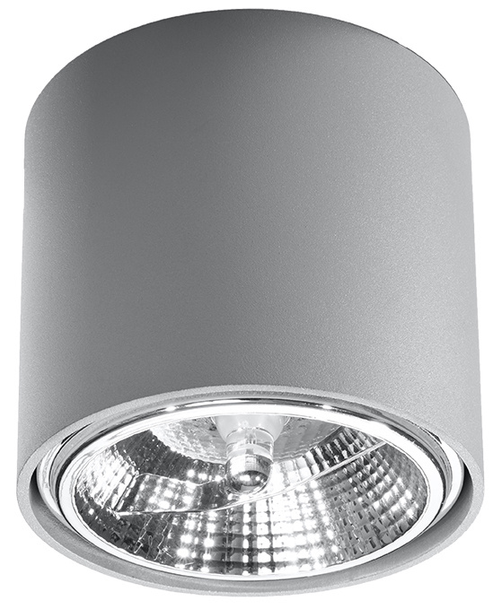 Plafond TIUBE grå + 1x LED-lampa GU10 AR111 4000K COLD 10W 850lm