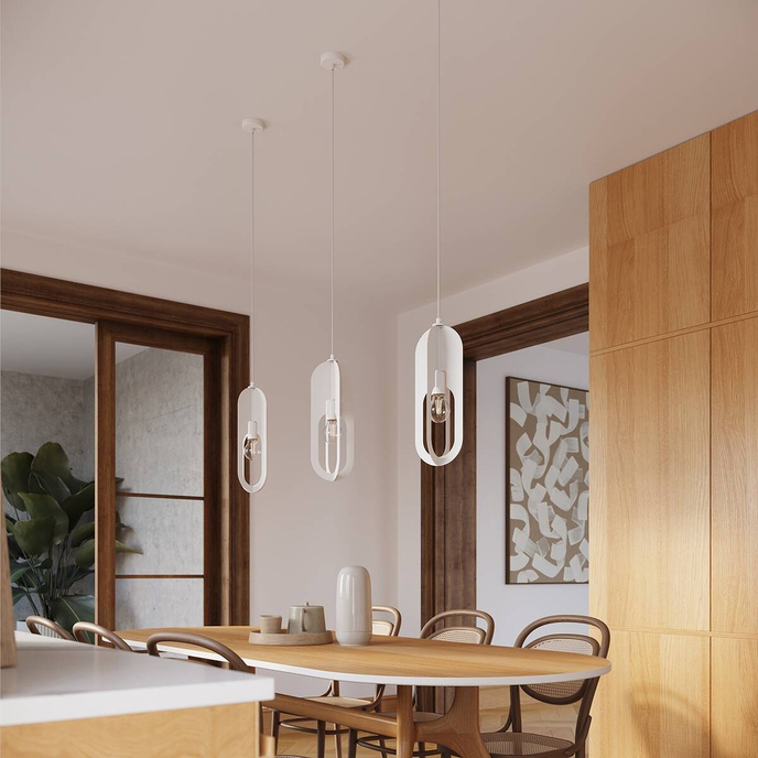 NICUS 1 taklampa vit + 1x LED-glödlampa E27 3000K varm 7,5W 620lm